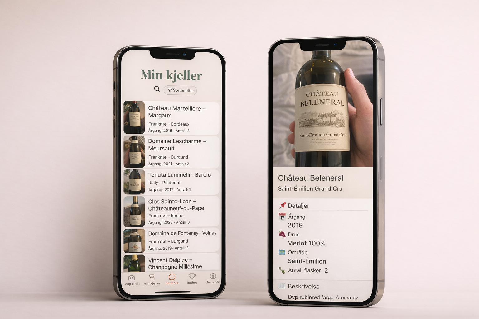 Feature screenshot: cellar
